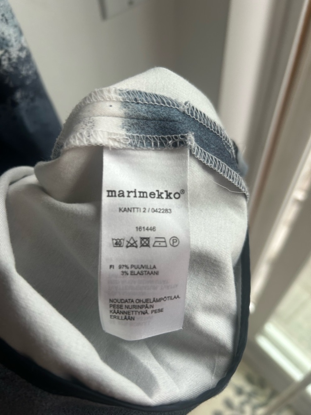 Marimekko Kantti 2 dress. Blue/ white. Size 12 (44). Excellent condition. - Picture 7 of 8